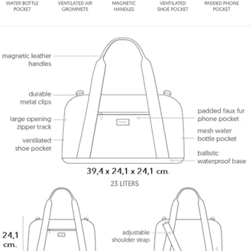 #100 Stylish Black and White Travel Bag - Picture 4 of 10